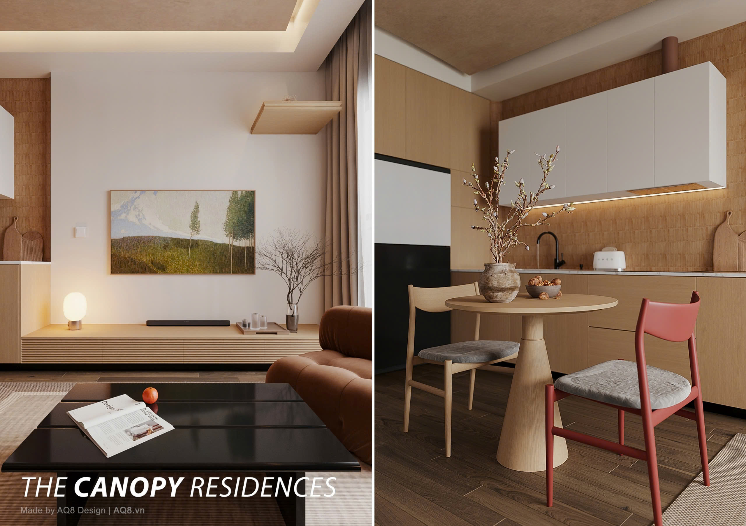 Nội thât căn hộ 2 phòng ngủ tại The Canopy