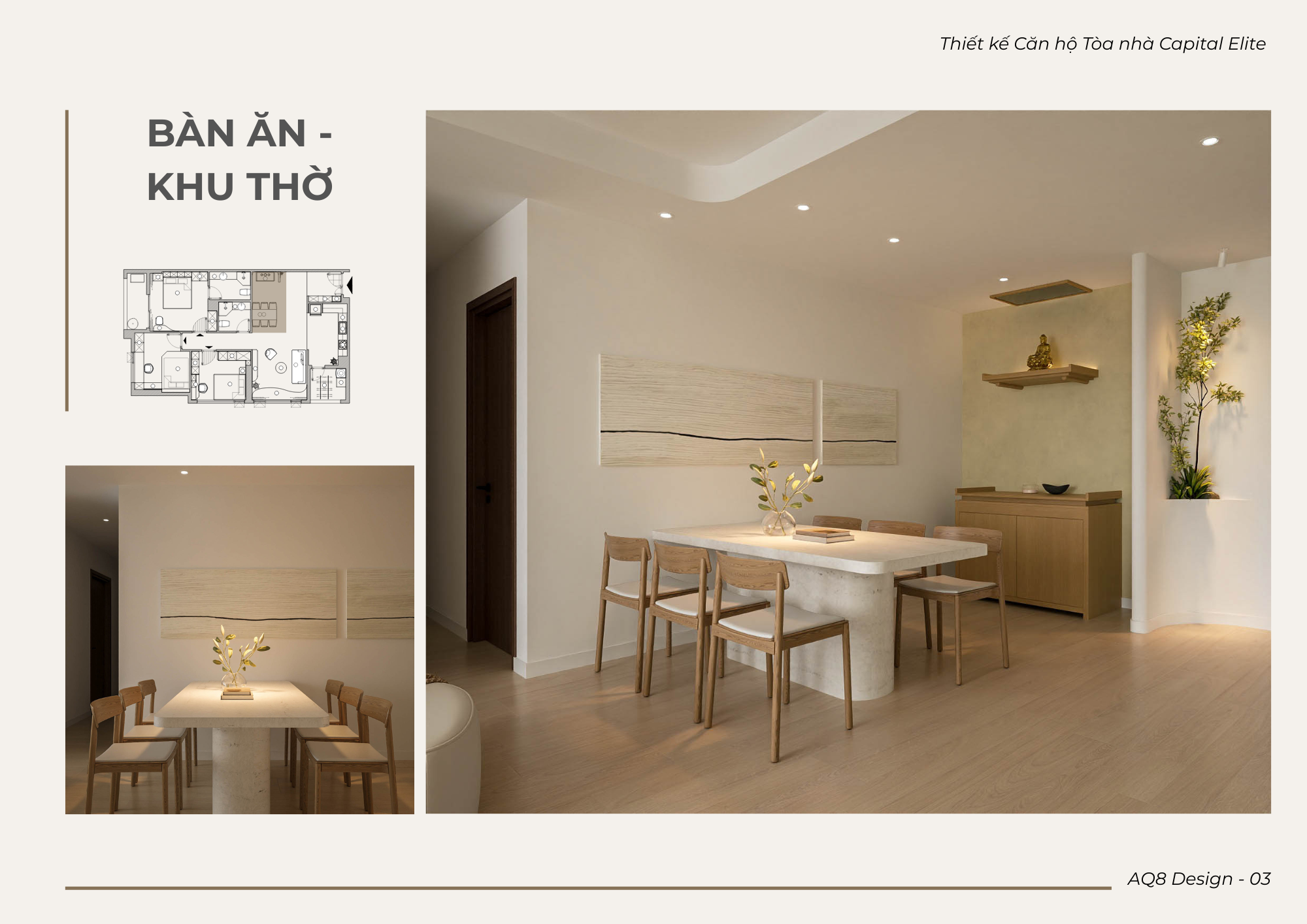 Nội thất căn hộ Capital Elite – Khu ban thờ