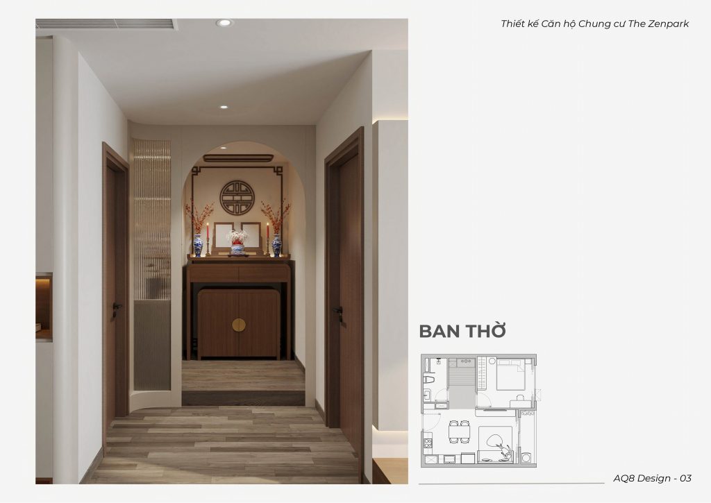 Căn hộ The Zenpark_Bàn thờ – Lớp không gian tĩnh giữa dòng chuyển độn
