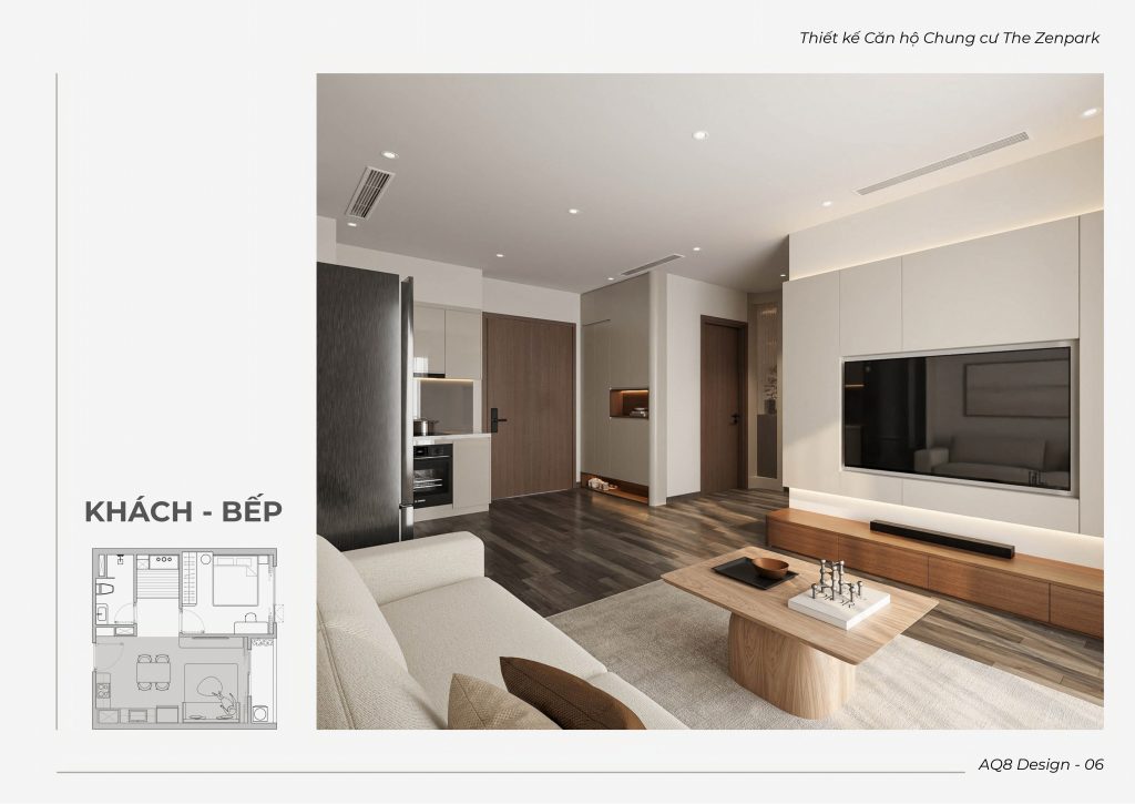 Căn hộ The Zenpark_Phòng bếp – Tĩnh và chính xác trong từng bề mặt